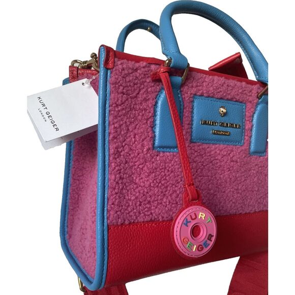 NWT'S Kurt Geiger London Small Chiswick Tote Bag Crossbody In Pink - Picture 3 of 7